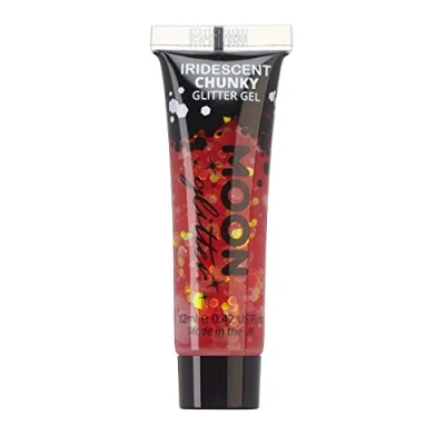 Image of Iridescent Chunky Face &amp; Body Glitter Gel by Moon Cherry Cosmetic Festival Paint for Face, Body, Hair, Nails 12ml