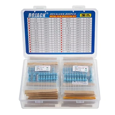 Image of BOJACK Resistor Assortment Kit 1 Ohm 1M 2W Metal Film (30 Values 300 Pcs)