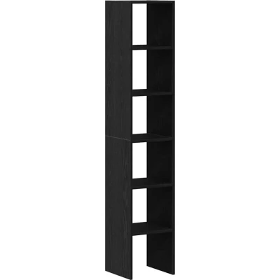Image of vidaXL Bookcases 2 pcs Stackable Black Oak 30x30x80 cm Engineered Wood