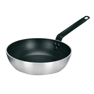 Image of Vogue Aluminium Non Stick Flared Sauté Pan 32 cm/3.6 Litre, Black &amp; Silver, Frying Pan, Even Heat Distribution, Oven Safe, Advanced Teflon Platinum Plus, T367