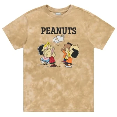 Image of Peanuts Mens Snoopy Tiedye Shirt Snoopy, Linus, &amp; Charlie Brown Throwback Classic Tie Dye T Shirt, Peanut Wash, XL