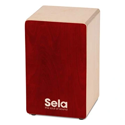 Image of Sela SE 165 Primera Cajon Red with Snare System, built for beginners and advanced users, made in Germany