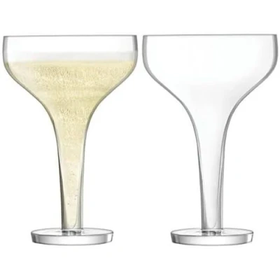 Image of LSA Epoque Champagne Saucer 150ml Clear Set Of Two