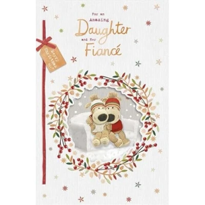Image of UK Greetings Boofle Daughter and Her Fiancé Christmas Card for an Amazing