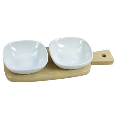 Image of Anilar Set of 2 Appetizers Serving Dishes with Tray