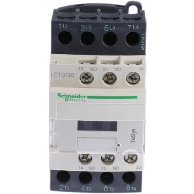 Image of Schneider LC1DT20B7 Contactor 20A Amp 24V AC Volt 4 N/O Main Poles With 1 &amp; N/C Aux Contact Configuration