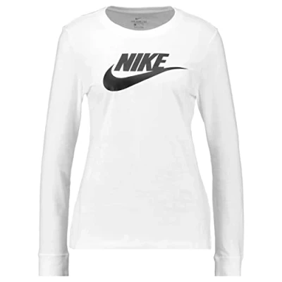 Image of Nike BV6171 W NSW TEE ESSNTL LS ICON FTR Sweatshirt Women&#039;s White/Black M