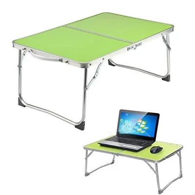 Image of Portable Folding Laptop Table, Camping 60x40x26cm Notebook Stand Reading Holder, for Breakfast Serving Bed Tray, Writing, Study, Student Dorm Desk, Outdoor Picnic, Green