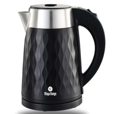 Image of Maya Range Honey Comb 1.8L Cordless Electric Kettle, 2.2kW Fast Boil, Black Premium Plastic, Removable Anti Scale Filter, Push Button Lid, Perfect Pour Spout, Stainless Steel Interior (Black)