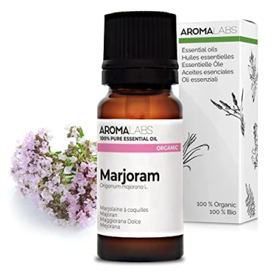 Image of Bio Marjoram Essential Oil 10mL 100% Pure, Natural, Chemotyped and AB Certified AROMA LABS (French Brand)