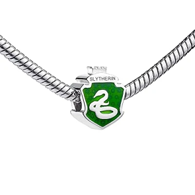 Image of Harry Potter Sterling Silver Slytherin House Shield Spacer Bead