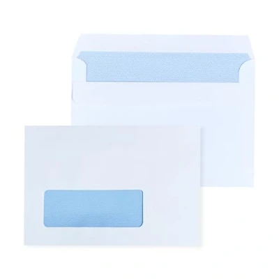 Image of GP Globe Packaging 50 x C6 A6 White Window Self Seal Paper Envelopes (Size: 162x114mm) Printer Safe &amp; Fully Opaque Security Business Mailing for Office Home Use