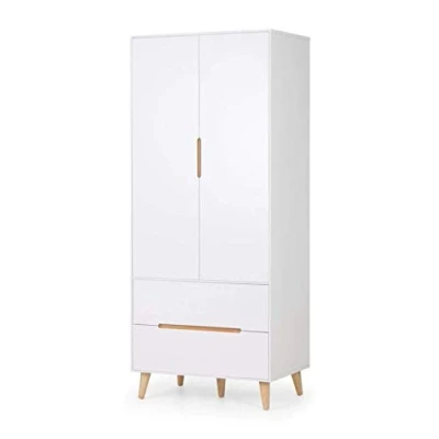 Image of Julian Bowen Alicia 2 Door Wardrobe, MDF/Chipboard, White, One Size