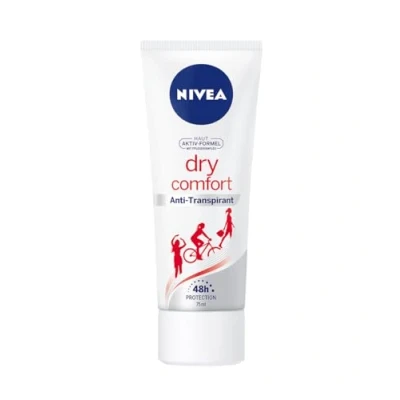 Image of Nivea Dry Comfort Deodorant Cream for Women Antiperspirant Protection, Tube, 75 ml
