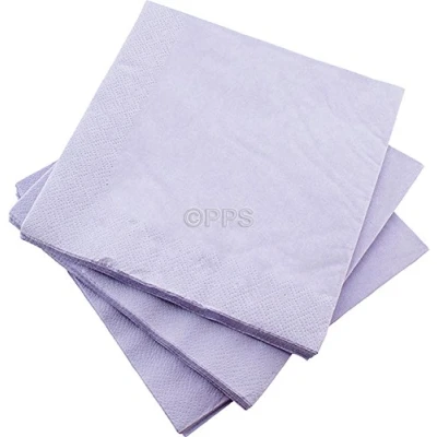 Image of 20 LUXURY 3 PLY LILAC PAPER NAPKINS 33cm x Ideal for weddings, christenings, parties, bbq&#039;s etc