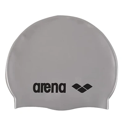Image of Arena Unisex SWIM CLASSIC SILICONE CAP SENIOR SILVER/BLACK, Light Bronzer