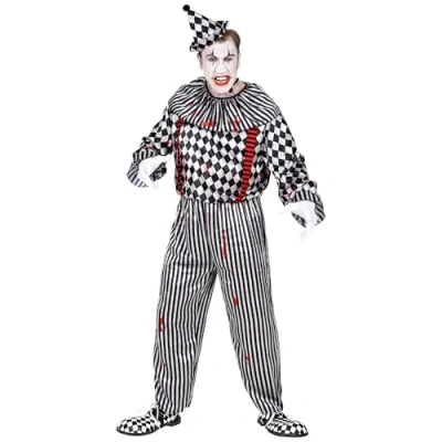 Image of W WIDMANN MILANO Party Fashion Vintage Clown Costume for Men, Horror Clown, Circus, Psycho, Halloween, Carnival, Theme Parties