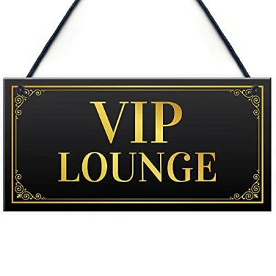 Image of RED OCEAN VIP Lounge Hanging Sign For Home Bar Novelty Man Cave Pub Garden Shed Signs