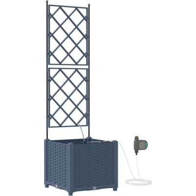 Image of vidaXL Garden Planters with Water Irrigation System Grey