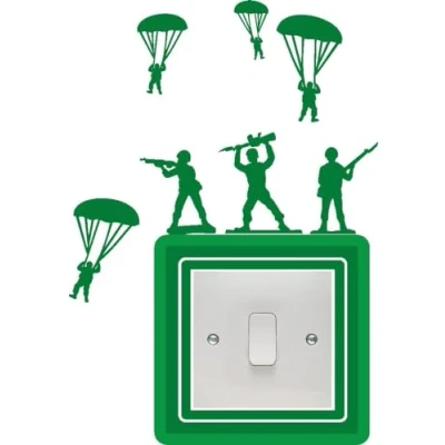 Image of Toy Soldiers Light Switch Surround Art Vinyl Wall Stickers Childrens Bedroom