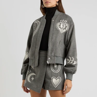 Image of Never Fully Dressed Midnight Romance Brushed Bomber Jacket L