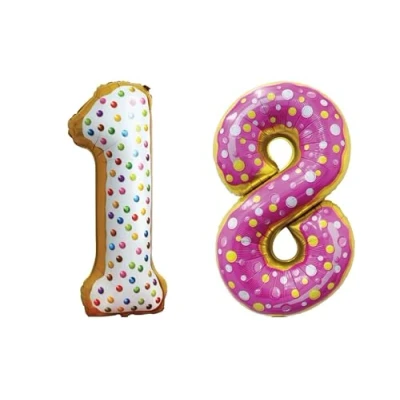 Image of Candy Number 18 Large Helium Foil Balloon Birthday Party Wedding Anniversary Decoration 101cm