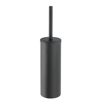 Image of WENKO Bosio Toilet Brush Holder Closed, Stainless steel, matt, 40.5 x 13 9 cm