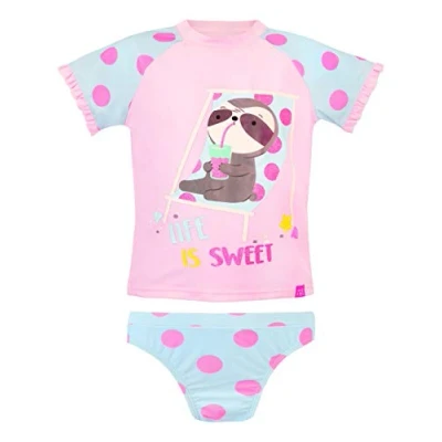 Image of Harry Bear Girls Swimsuit Sloth Pink 8 9 Years