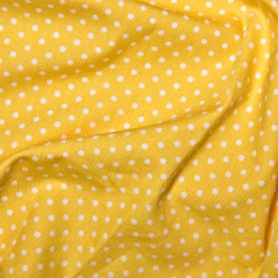 Image of 100% Cotton 3mm Polka Dot * Rose &amp; Hubble Superior Poplin Fabric in 40 Colours (Lemon) (Half METRE)