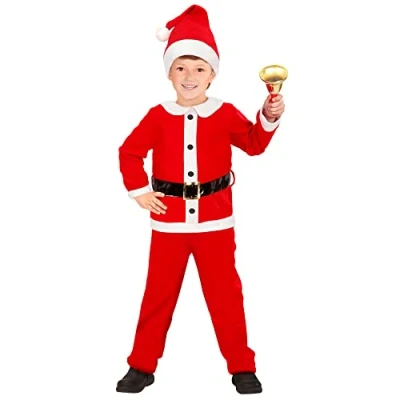 Image of Children&#039;s Flannel Santa Boy Costume Medium 8 10 yrs (140cm) for Christmas Panto Nativity Fancy Dress