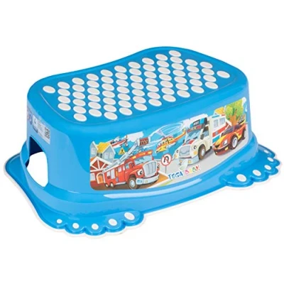Image of STEP STOOL SAFE NON SLIP BABY KIDS TOILET TRAINING TODDLERS POTTY (Cars Blue)