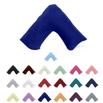 Image of EGYPTO Orthopaedic V Shaped Pillow Nursing Pregnancy Back Support Cases (Royal Blue)