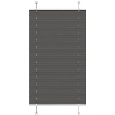 Image of vidaXL Pleated Blind Black 70x100 cm Fabric Width 69.4 Polyester
