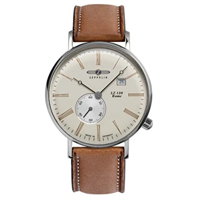 Image of Zeppelin Men&#039;s Analogue Swiss Quartz Watch with Leather Strap 7134 5