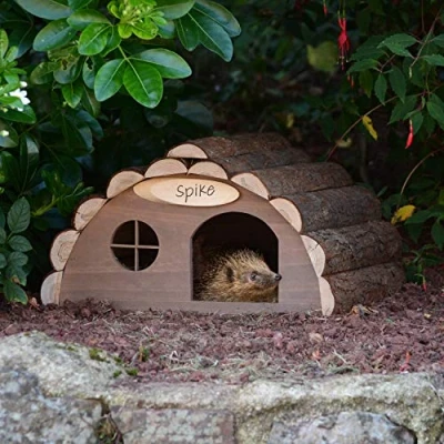 Image of CKB LTD Wooden Hedgehog or Guinea Pig House Outdoor Shelter Outside Habitat Hotel Can Also Be Used For Hibernation Home Garden 33.5 x 34 19cm