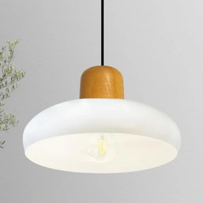 Image of bamyum Androa Industrial Ceiling Light Ø40 cm Metal Lamp Lighting Fixture Mid Century Modern Chandeliers Vintage Light, White