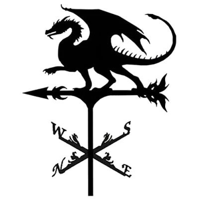 Image of Generic Weather Vane, Iron Durable Retro Farm Scene Garden Stake Vane Professional Measuring Tools, Dragon