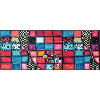 Image of wash+dry Tiger Tundra Doormat Washable Interior 75 x 190 cm Colourful