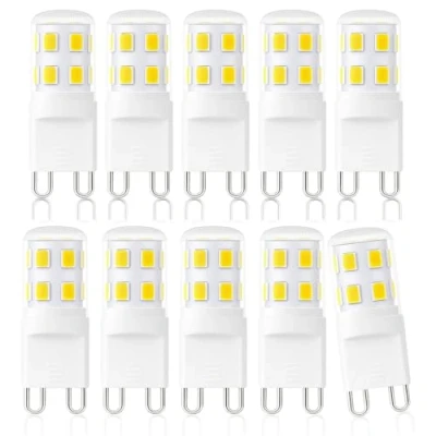 Image of Cinsenten G9 LED Bulbs Cool White 6000K 2W Light 20W 28W Halogen Bulb Equivalent Not Dimmable Gu9 AC220 240V Pack of 10