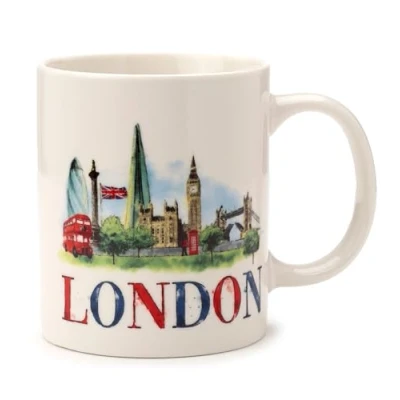 Image of Puckator London Tour Porcelain Tea Coffee Mug Funny Home Accessories Cute Gifts for Girlfriend Large Mugs Men Women Hot Drinks Cups Presents Secret Santa Gift Cup Set