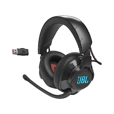 Image of JBL Quantum 610 Over Ear Gaming Headset with QuantumSURROUND Sound, Wireless 2.4 GHz and 3.5 mm Headphone Jack, Flip Up Boom Microphone, Black