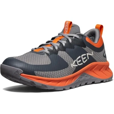 Image of KEEN Men&#039;s Versacore Waterproof Hiking Shoes, Steel Grey/Scarlet Ibis, 6 UK
