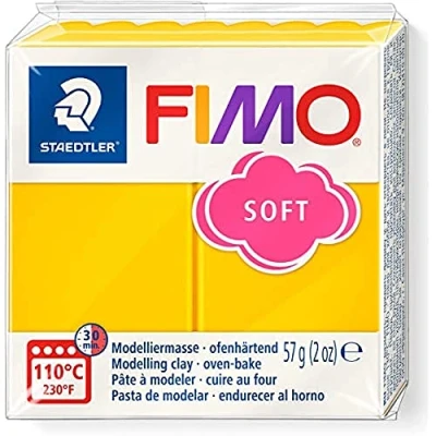 Image of STAEDTLER 8020 16 FIMO Soft Oven Hardening Polymer Modelling Clay Sunflower (1 x 57g Block)