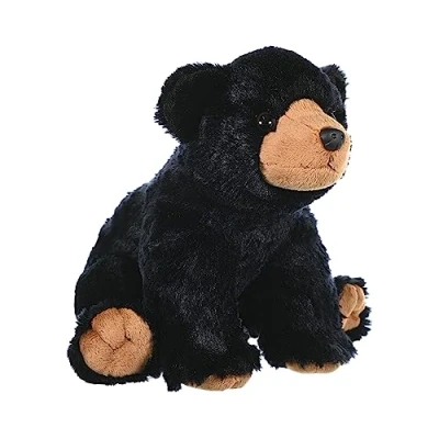 Image of Wild Republic Black Bear Plush Soft Toy, Cuddlekins Cuddly Toys, Gifts for Kids 30 cm