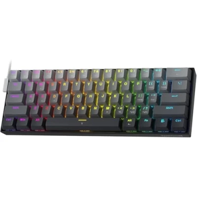 Image of Redragon K617 Magnetic Switch Rapid Trigger Gaming Keyboard, 60% Wired Mechanical Keyboard w/ 8k Hz Polling Rate(0.1ms), Hyper Fast 0.2mm Actuation Custom Adjustable via Software, Misty Grey