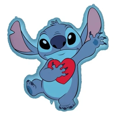 Image of Lilo &amp; Stitch Foil Balloon as Decoration for Birthday and Theme Party Air Helium, 75 x 86 cm, Children&#039;s