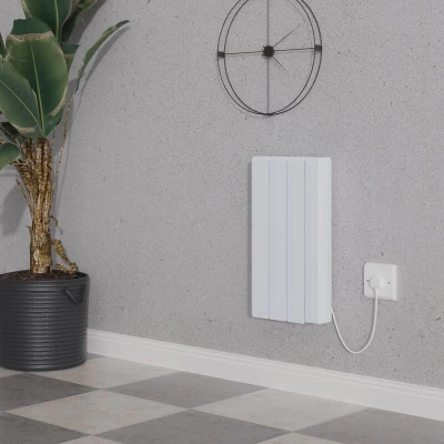 Image of NRG 700W Electric Ceramic Radiator with Wi Fi Model, Portable Plug in Heater, Free Standing or Wall Mountable White