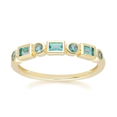 Image of Classic Emerald Eternity Ring in 9ct Yellow Gold