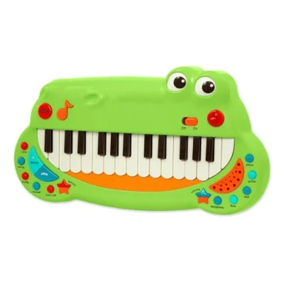 Image of Battat Crocodile Toddler Toy Piano Musical Instrument for Kids, Children Animal Green Keyboard with 5 Settings, 2 Years +