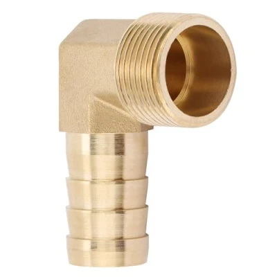 Image of Hilitand 3/4&quot; Brass Hose Barb, Fitting Elbow, 90 Degree Elbow Male Thread, Coupling Joint Head (19mm)
